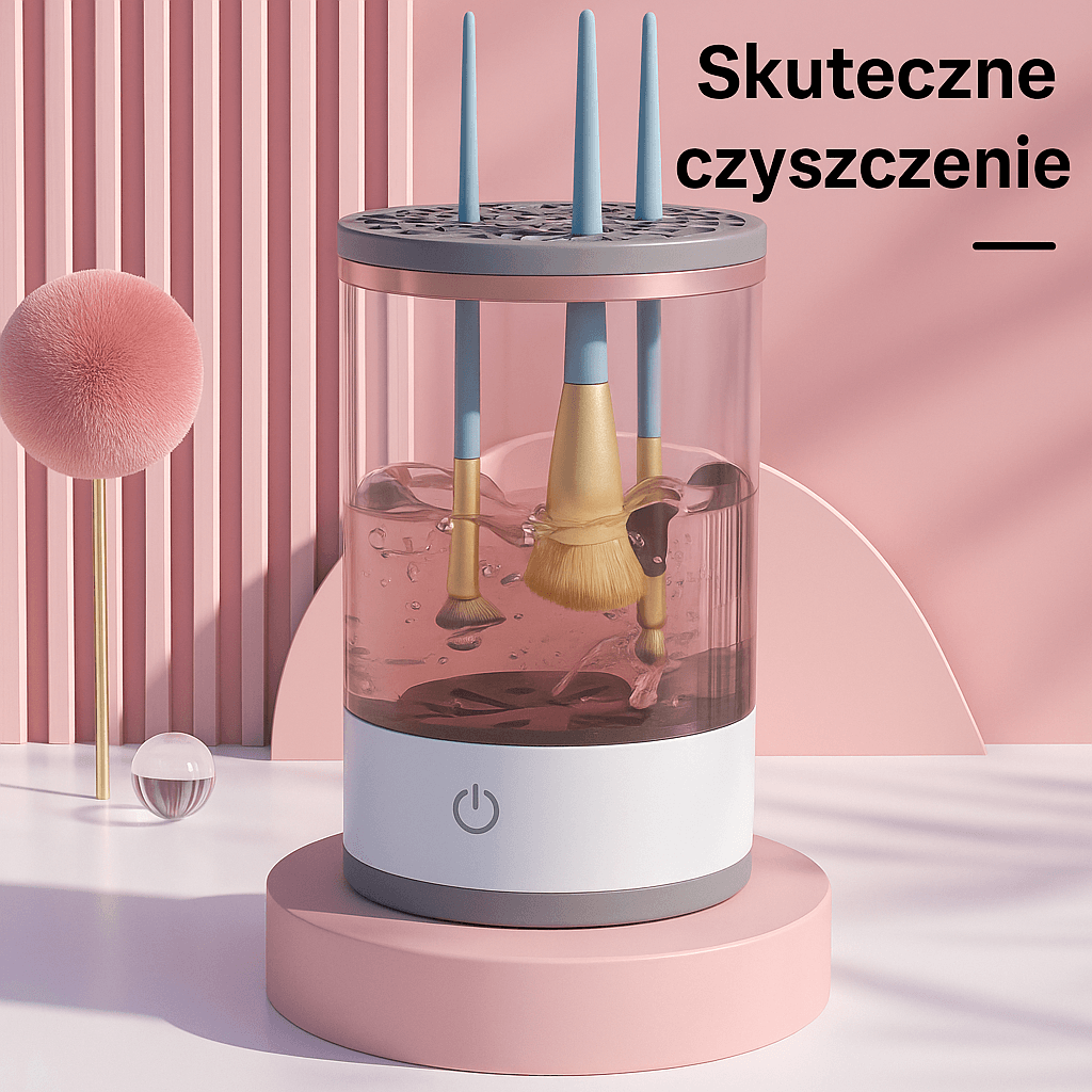 Glowly - Elektryczna Maszyna do Czyszczenia Pędzli Kosmetycznych z Suszarką